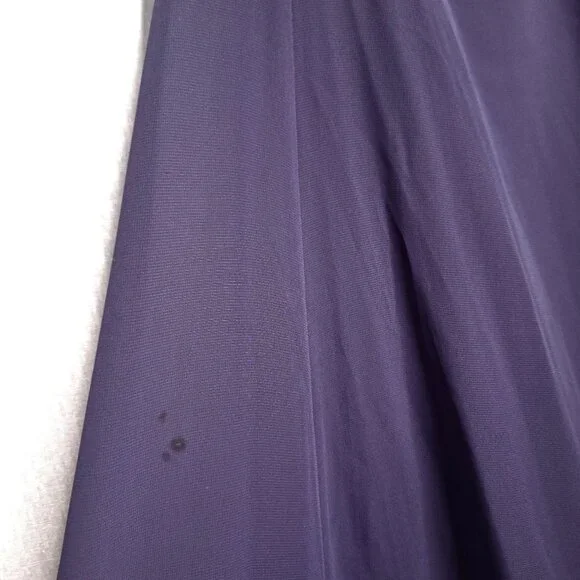 💙 David's Bridal Plum Chiffon Strapless Maxi Dress Size 12 Formal, bridesmaid, - Picture 7 of 8
